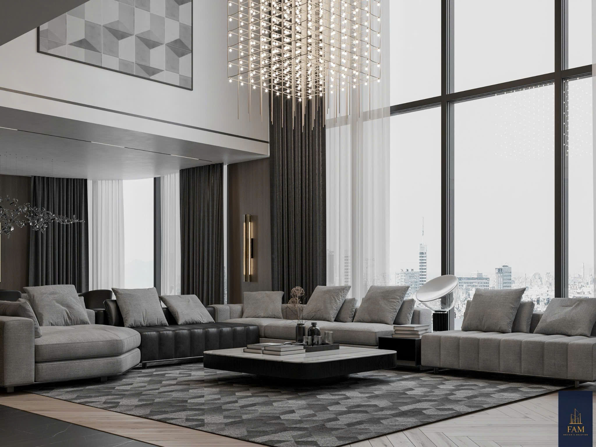 nội thất chung cư Sky Villa Diamond Crown