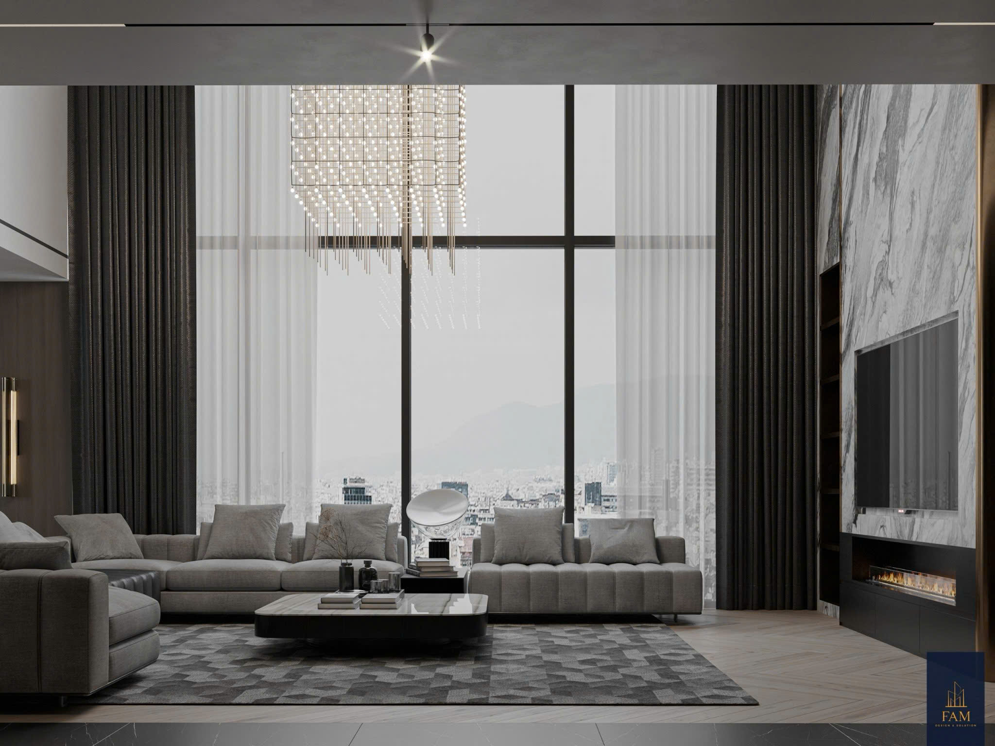 nội thất chung cư Sky Villa Diamond Crown