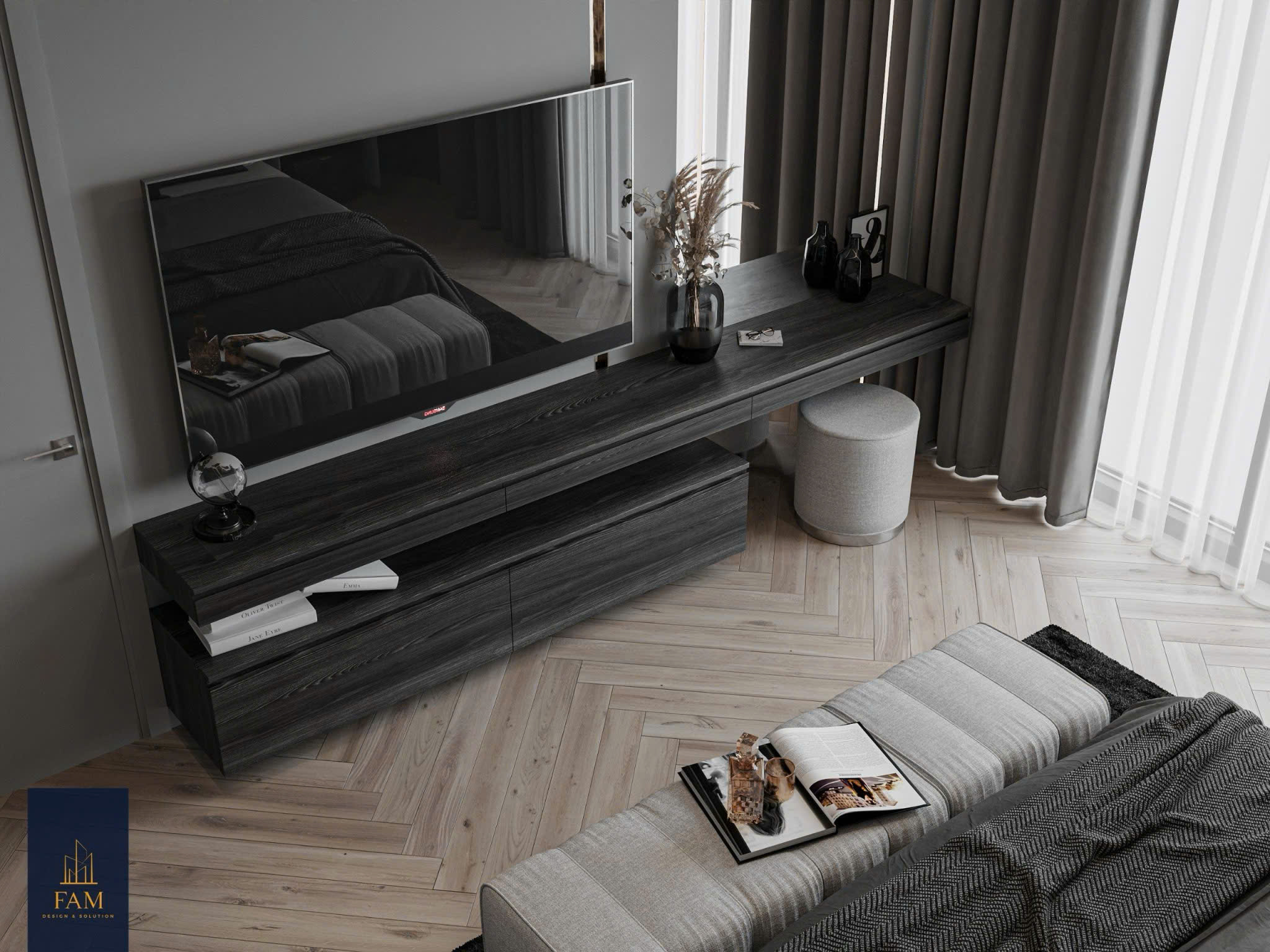 nội thất chung cư Sky Villa Diamond Crown